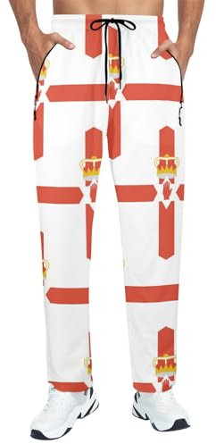 IFCXA Northern Ireland Flag Men's Lightweight Quick Dry Breathable Athletic Pants with Zipper Pockets Multicoloured
