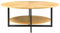 MODERION Ovaler Wohnzimmertisch, Couchtisch, Kaffetisch,Doppelschicht, Freizeittisch aus Massivholz, Minimalistischer natürlicher Stil, 110 x 66 x 45.5 cm (Farbe Eiche)