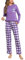 Aseniza Pigiama Donna Invernale Cotone Lungo Pigiama da Donna Due Pezzi Manica Lunga e Pantaloni Lunghi a Quadri Pigiami con Tasca Viola, M