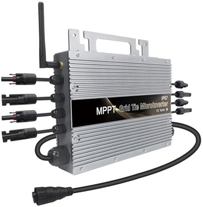 WESLNN 1500W Onduleur Réseau Solaire MPPT Onde Sinusoïdale Pure Micro Onduleur DC AC 24V 48V 120V Convertisseur Micro-onduleur Appareil Ménager(1500W)
