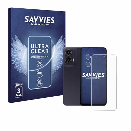 Savvies Schutzfolie für Motorola Moto G35 | (Display+Kamera) 6 Stück Transparenter Displayschutz Made in Germany Ultra-Klar Displayschutz-Folie