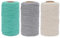 FOGAWA Juego de 3 Hilos de macramé de 2 mm x 100 m Cuerda de Macrame 100% Natural Cuerda de Algodón para Tapices, Colgador de Plantas, Manualidades, Tejer(Gris + Beige + Azul Claro)