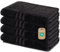 Lavea Lot de 4 Serviettes de Douche - 70 x 140 cm - 100% Coton - Serviettes éponge Douces et absorbantes - 500 g/m² - Uni et Bicolore - Certifié Öko-Tex - Lavable jusqu'à 60 °C - Noir
