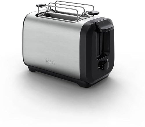 Tefal TT5S1D Subito Toaster mit 2 Steckplätzen mit Brötchenerhitzer, Schnelle Toastergebnisse, Energieeinsparung, modernes Design, 7 Bräunungsstufen Schwarz