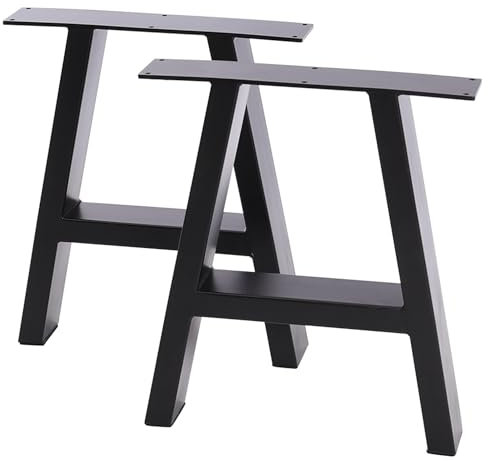 FUKEA 2 Stück Tischbeine Metall A Form Tischfüße Schwarz Tischgestell DIY Möbelfüße für Schreibtisch Couchtisch Esstisch B50 x H72 cm