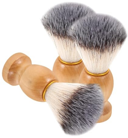 VALICLUD 3stücke Teiliges Bartpflegebürste Für Weiche Nylonborsten Handlicher Holzgriff Vielseitig Einsetzbar Für Bartpflege Und Gesichtsreinigung