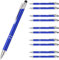 Lindahandel Kugelschreiber,Stift 20 stück,Ballpoint Pen,Ergonomische Schreibstifte Set,Mit Touchscreen-Funktion Klickkugelschreiber,Blau Kugelschreiber mit Blau Mine