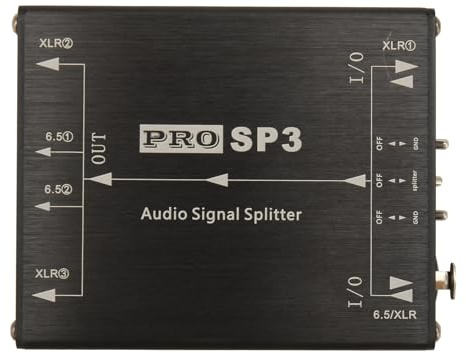 Generchin Répartiteur Audio Symétrique XLR Isolé, Adaptateur 1 Entrée 3 Sorties, Port, 6,5+, Dispositif de Commutation XLR