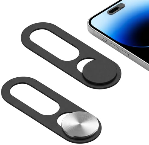 Simsky 2 Stück Frontkamera-Abdeckung, Metall Webcam Abdeckung Webcam-Abdeckung 0.6mm Ultra-Dünn Metall Slider Kamera Cover Zubehör kompatibel mit Phone 16Pro/16Pro Max 15 Pro/Pro Max iPhone 17