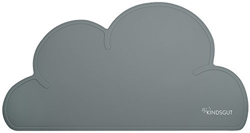 Kindsgut Platzdeckchen Wolke, Tischset, Unterlage in kinderfreundlichem Design und dezenten Farben, frei von BPA, Dunkelgrau