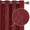 Deconovo Super Soft Dotted Line Foil Printed Thermal Insulated Blackout Curtains Window Treatment Eyelet Curtains for Children 46 x 72 Inch Red Two Panels