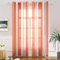 MIULEE Rideaux Voilage à Rayures Blancs et Orange, Voilages Intérieurs avec Oeillets, Beaux Voile Rideau Voilage Fenetre Chambre, Lot de 2 Transparent Rideaux Salon Hauteur 245 CM
