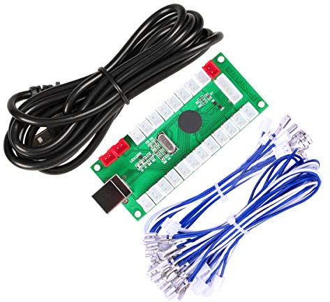 Avisiri Zero Delay - Codificador USB a PC Games Arcade Stick controladores estándar para American Style Arcade 2 pines Joystick cable Happ botones de alambre