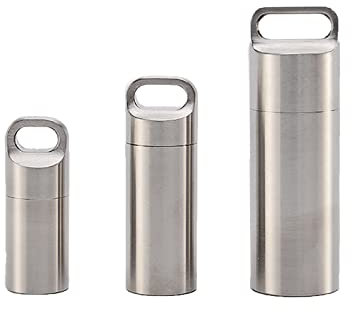 3 Pillendosen, tragbare Pillendosen in 3 Größen, wasserdichter Pillendosenhalter für den täglichen Gebrauch, tragbarer Medikamentenspender für Outdoor-Camping und Reisen, Silber