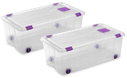 TODO HOGAR - Caja Plástico Almacenaje Grandes Multiusos con Ruedas - Medidas 730 x 405 x 265 - Capacidad de 62 litros (2)