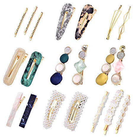 Perle Haarspange Damen, 20Pcs Perle Haarspange Haarnadeln Haar Klammer Haar Haarspangen Zubehör für Hochzeit Valentinstag Geschenke