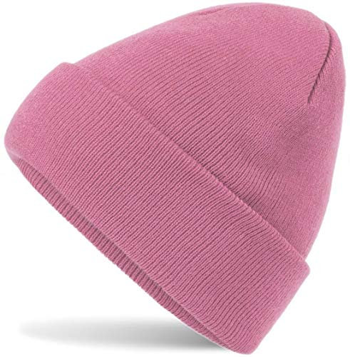 HatStar Wintermütze | Damen Beanie Mütze | Herren Feinstrick Beanie | für Frauen Männer Unisex | Cuffed Hats Weich & Warm (Classic pink)