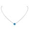 Suplight Damen Runde Anhänger 925er Silber synthetische Türkis Geburtsstein von Dezember Halskette Mondstein Kette mit blauem Zirkonia Minimalist Bergkristall Schmuck Accessoire für Ehefrau Freundin