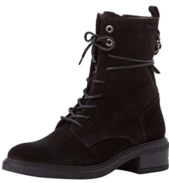 Tamaris Damen Stiefel, Frauen Schnürstiefel,TOUCHit-Fußbett,halbstiefel,schnürung,Winterstiefel,Winterschuhe,uebergangsstiefel,Black,38 EU / 5 UK