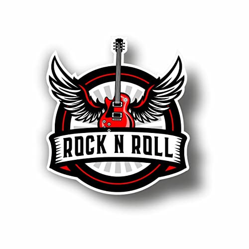 AMA SHOP Aufkleber Rock N Roll aus PVC für Wandtattoo, Auto, Motorradhelm, Wohnmobil