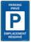 AUA SIGNALETIQUE - Panneau Prépercé (4 trous) avec angles arrondis - PVC Rigide 1.5 mm - (150x210 mm, Parking Privé Emplacement Réservé)