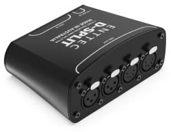 Enttec D-Split 4 uscite DMX 3-pin e 5-pin, splitter DMX industriale nero, 1000V di protezione