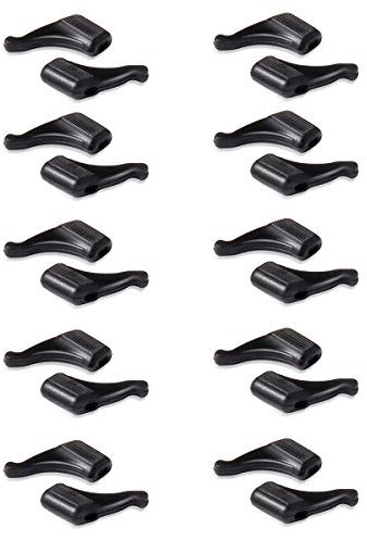 Gläser Ohrhaken, 10 Paar Komfort Silikon Anti-Rutsch-Halter für Gläser, für Sport Brillen Tempel Tipp,schwarz