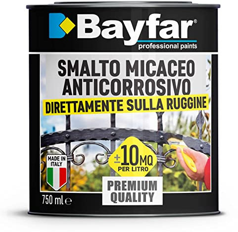 Bayfar, Gruppo Sammarro Vernice smalto ferromicaceo antiruggine antichizzante anticorrosivo per ferro 750 ml (Rame)