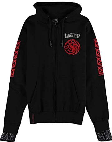 Difuzed Unisex Kid's Game of Thrones GOT-House of The Dragon-Men's Boys Hero Item Zip Hoodie, Black Set, X-Large