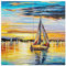 Napolamp Quadro Mosaico di 4 mattonella in Ceramica di cm. 15x15 con Stampa Paesaggio 6 nello Stile Mediterraneo Misura Mosaico cm. 30x30