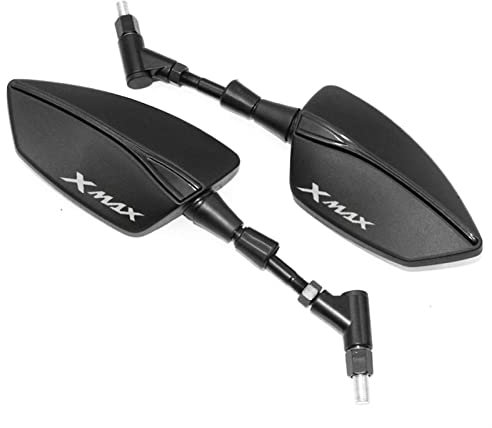 Für Yamaha XMAX300 XMAX400 Xmax X-MAX Xmax 125 XMAX250 Xmax 300 400 Motorrad Rückspiegel Universal 8MM 10MM Roller Schmücken (Color : Black)
