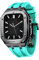 CZKE Para Apple Watch 44/45mm Mod Kit Accesorios, Correa de Silicona de Repuesto Compatible con IWatch SE/4/5/6/7 Series Black Case (Color : Black Lake Green, Size : 44MM FOR 6/5/4/SE)