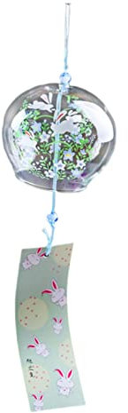 Leling Windglocke Japan, Windglockenspiel Für Garten, Japanische Windspiel Glas, Romantische Blume Windglocken Glas, Windspiele Für Draußen Hängend, Süße Achat Windspiel, Kristall Windspiel Outdoor