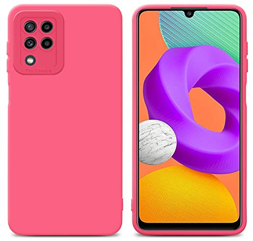 Cadorabo Hülle kompatibel mit Samsung Galaxy M22 M32 4G Schutzhülle TPU Silikon Case Liquid Design mit Kameraschutz Slim Kratzfest Weiche Gummi mit Rundumschutz Case Hülle für Galaxy M22 M32 4G in Rot