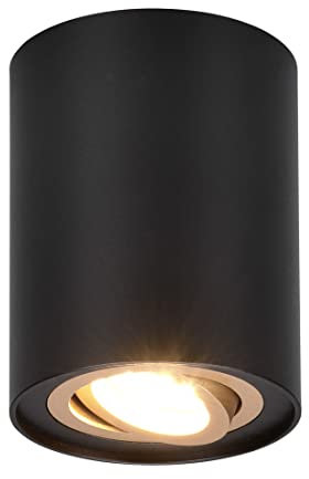Trio Leuchten Deckenleuchte Cookie 612900180, Metall Schwarz/goldfarbig, exkl. 1x GU10