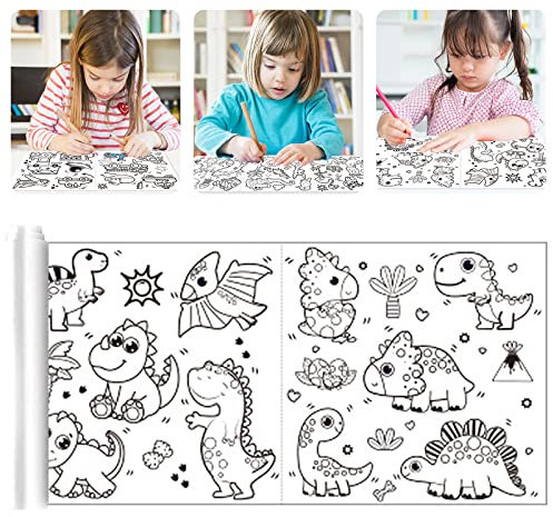 Papel para colorear niños, rollo de papel para pintar niños, 89 x 29,5 cm, sin patrones duplicados, se puede dibujar y cortar, rollo de dibujo, para niños y niñas, manualidades de graffiti
