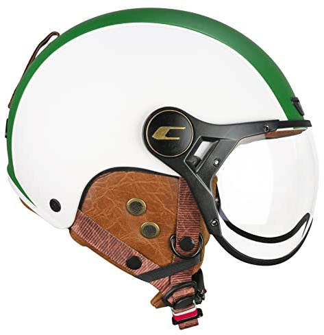 CGM EBI Skihelm Unisex Erwachsene, Weiß Grün Rot Matt, XS (53-54cm)