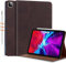Gexmil Leder Hülle für iPad Pro 12,9 Zoll 6./5./4./3. Generation 2022/2021/2020/2018 Echt Leder Cover Stoßfest,rutschfest,Automatischer Schlaf/Aufwachen,Einstellbarer Ständer, Sand Dark braun