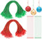 ilauke 200Pcs Christmas Tree Ornaments Hanger Strings with Snap Lock, Xmas Ornament Hanging Rope, Precut Hanging Thread for Crafting (Red, Green)