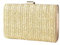 CORIOS Women's Camel Straw Clutch Bag, 18 x 4.5 x 13 cm, Retro Vintage Evening Handbag with Detachable Chain, Perfect for Women's Formal Occasions