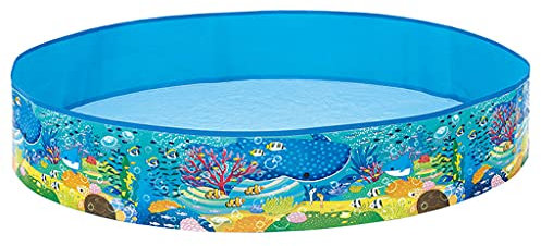 Piscine de jardin pliable pour enfants de 122 cm - Pour jeux de plein air - Pataugeoire avec toboggan