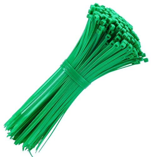 Cable Ties, 200mm x 4.8mm, Pack of 100, Green Premium Nylon Zip Ties, Multi-Purpose Plastic Tie Wraps, Secure Self-Locking Mechanism, for Home, Garden, Office and DIY