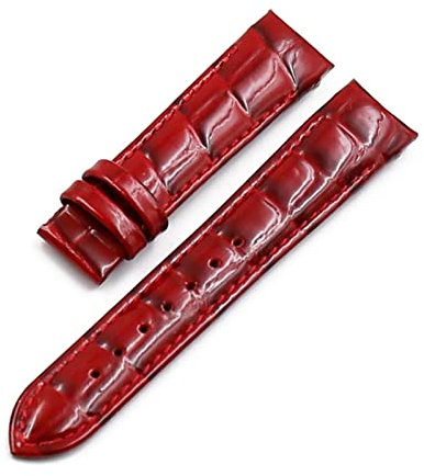 YANLITIAN Uhrenzubehör, Lederarmband, weiblich, kompatibel mit Tissot weiblichem Uhrengürtel 1853 Leder Cool Map T035 Kutu Damenuhr mit T035210A Anzug (Farbe: Rot ohne Schnalle, Größe: 18 mm)