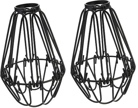 DOITOOL Abat-jour Cage à Oiseaux Remplacement Du Globe Du Ventilateur De Plafond Clip Sur Abat-jourc Ampoules Globe Garde D'éclairage Abat-jour Grillagé Industriel Protection Terre