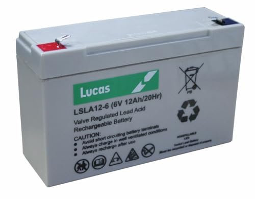 LUCAS 6V 12AH MOBILITY,FIRE AND SAFETY BATTERY- 12 MONTHS WARRANTY
