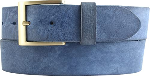 BELTINGER Herren-Gürtel aus weichem Vollrindleder Vintage-Look 4 cm | Jeans-Gürtel für Herren 40mm | Ledergürtel mit goldener Gürtelschließe Used-Look