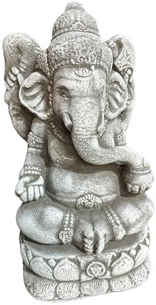 OriginalPaul Skulp & Betondesign Steinfigur - Ganesha groß 43cm hoch und 16kg schwer - frostsicher aus eigener Produktion