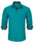 HISDERN Mens Dress Shirt Long Sleeve Formal Stretch Smart Shirt for Men Adult Regular Fit Button Down Designer Business Wedding Non Iron with Pockets,Teal,L