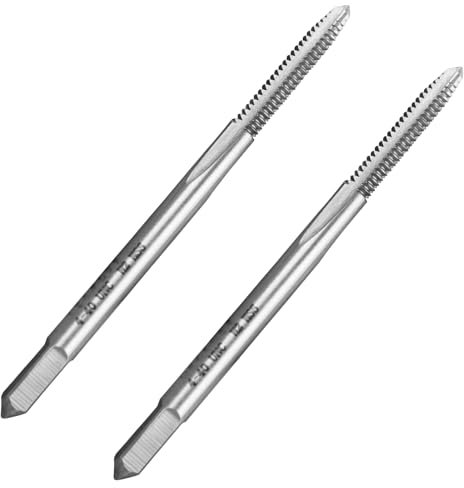 LWCUSNJ 2 Stück Nr. 4–40 UNC-Gewindebohrer rechts, HSS 4 x 40 UNC, geriffelt, Maschinengewindebohrer