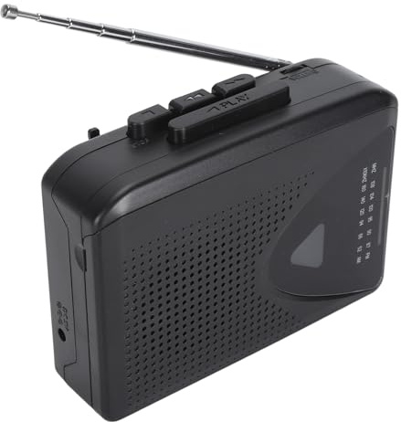 Tragbarer Kassettenspieler mit AM/FM Radio, Kassetten zu MP3 Konverter,Auto Reverse, Kassettenrekorder mit 3,5mm Kopfhöreranschluss, Stromversorgung über USB/2 AA